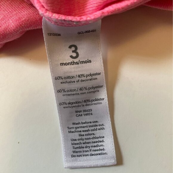 Baby Girl 3pc Bodysuit Bundle Size 3M Carters Pink Floral & Striped Patterns - Picture 9 of 11